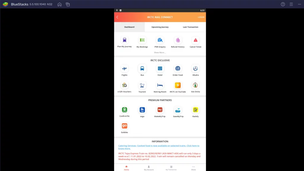 IRCTC app for PC
