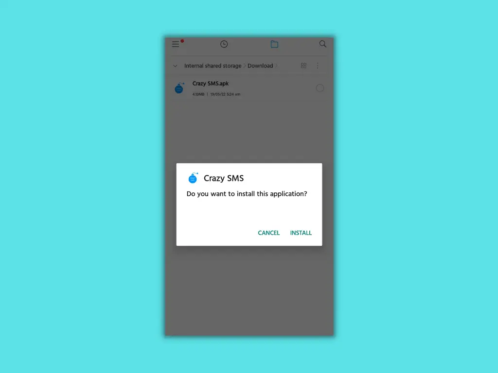 Crazy SMS Bomber APK installation