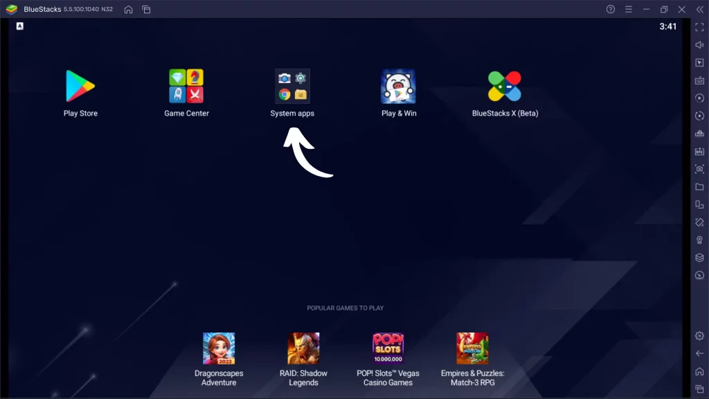 BlueStacks home screen