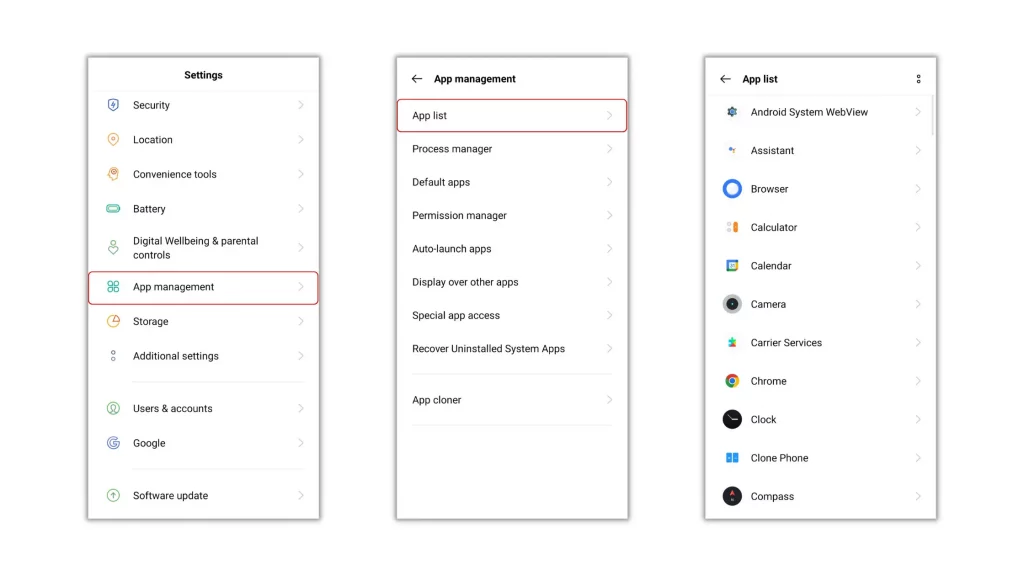 clear app cache in realme device