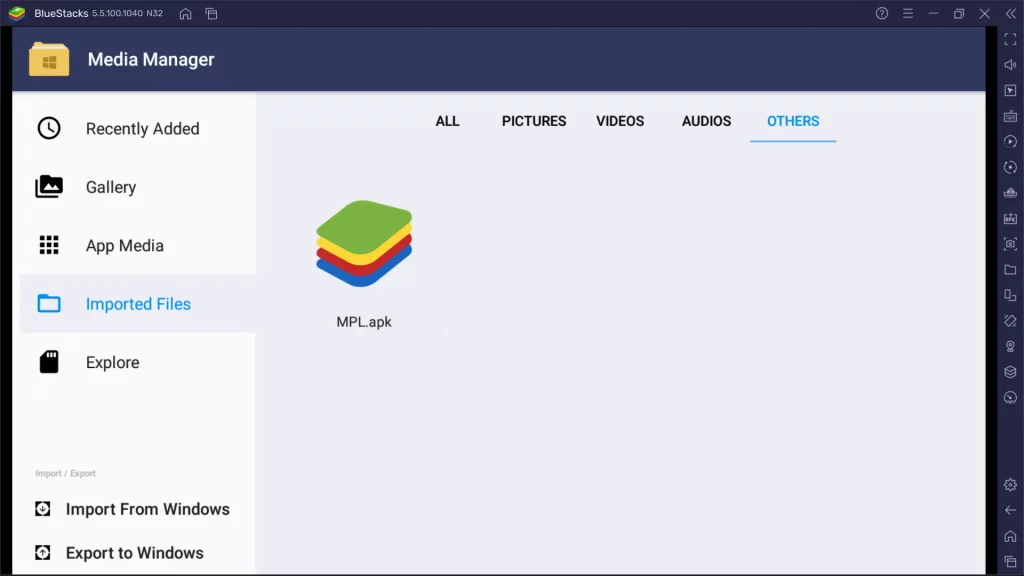 MPL APK in BlueStacks