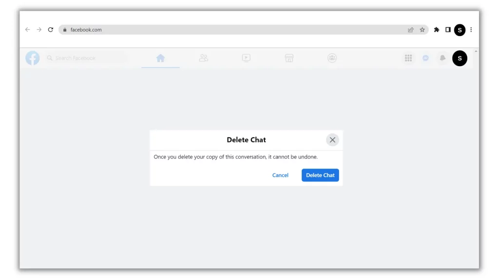Delete chat in facebook