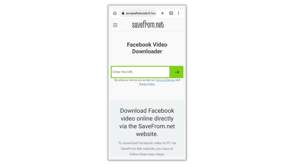 savefrom.net facebook video downloader