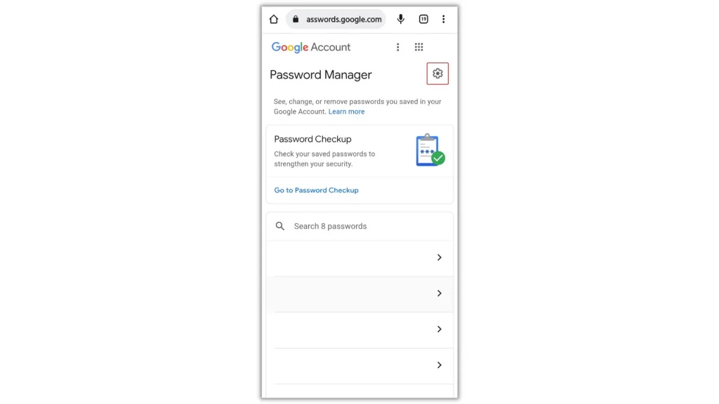 Chrome Password Manger Android