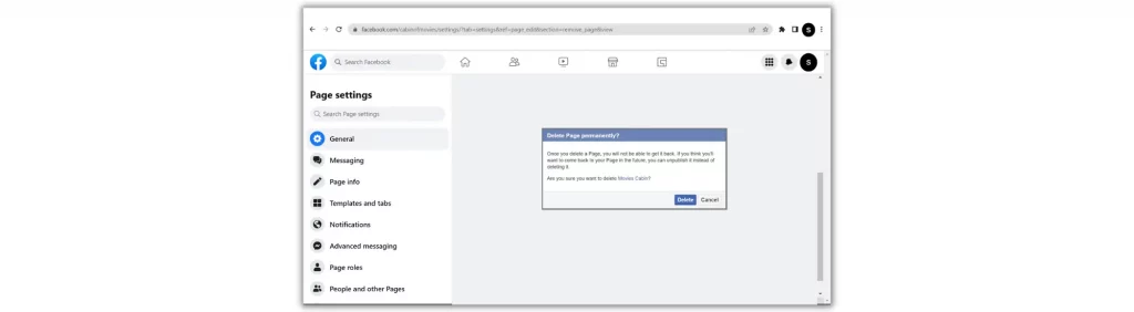 how to delete your facebook page