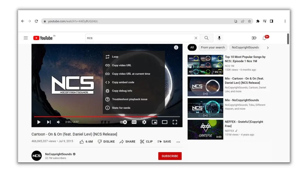 YouTube PIP mode on Windows